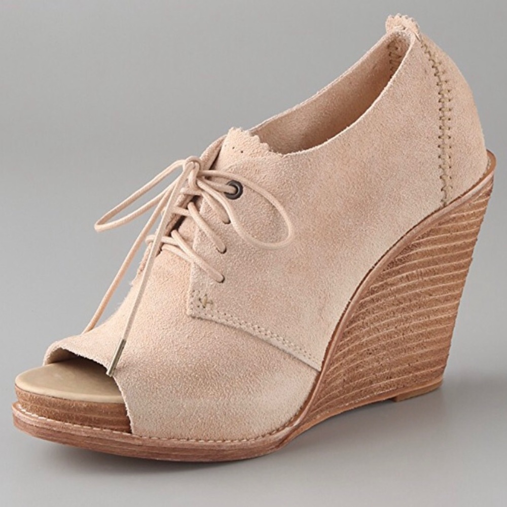 Rag & Bone Sunderland Wedge Tan Suede Booties - image 1